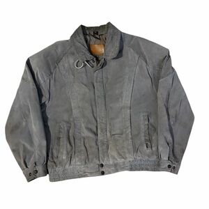 VTG Levi’s Leather Suede Zip Up Jacket Men’s 44 80s 90s Gray Bomber READ